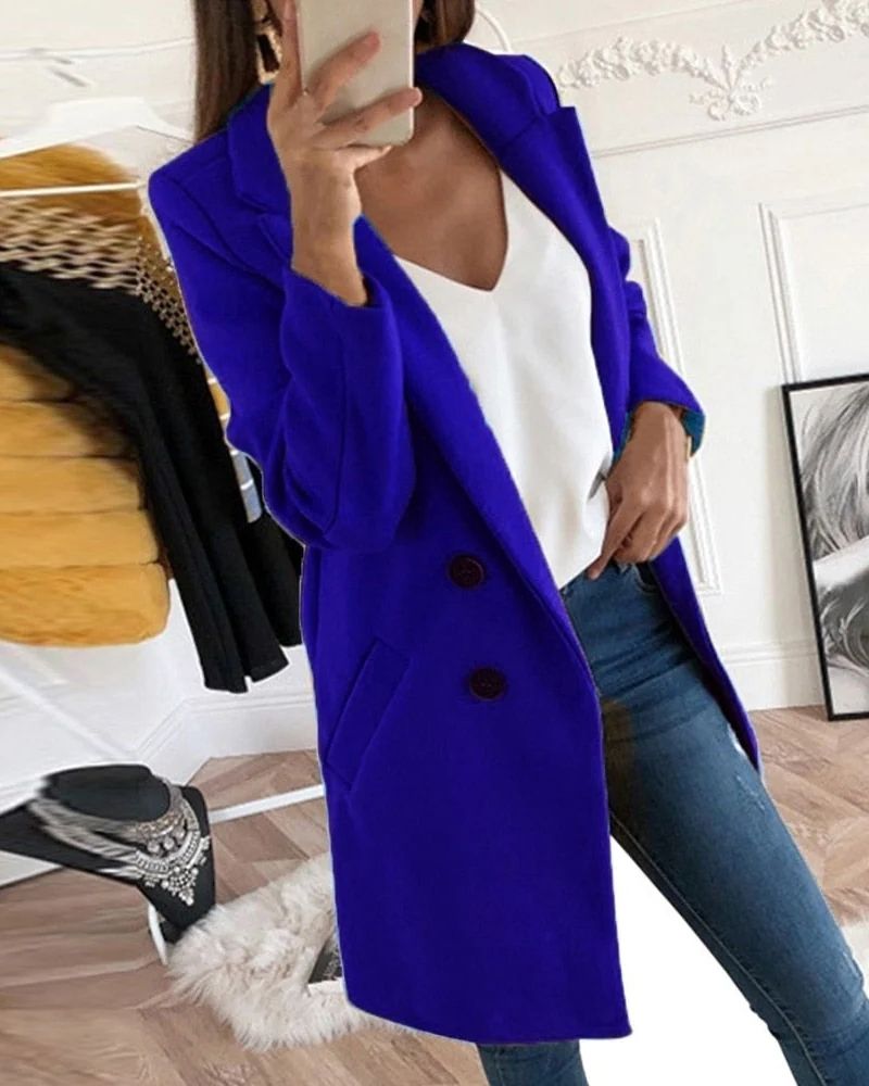 Winterjacke mit Knopfverschluss – Klassische Damenjacke für Alltag & Freizeit