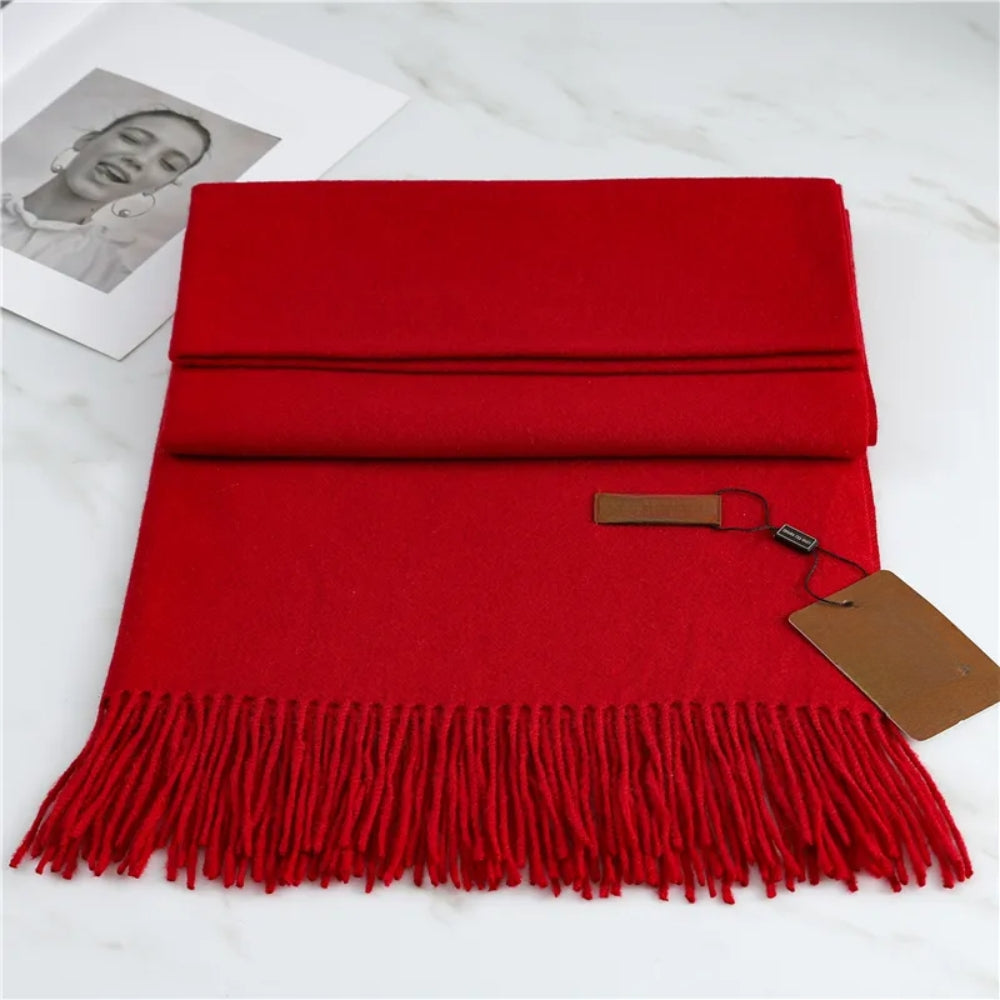 Winterschal für Frauen - Großer Wickelschal mit Quasten