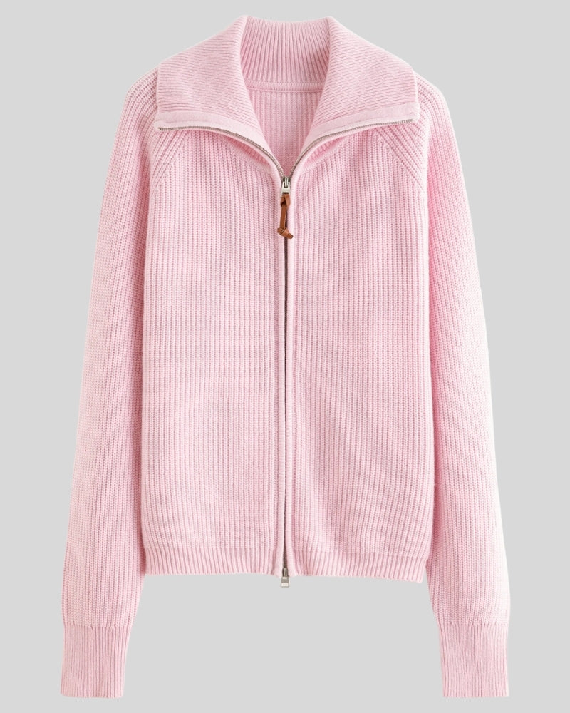 Wolle Pullover Damen – Warmer Wollpullover mit Zip-Neck für Herbst und Winter