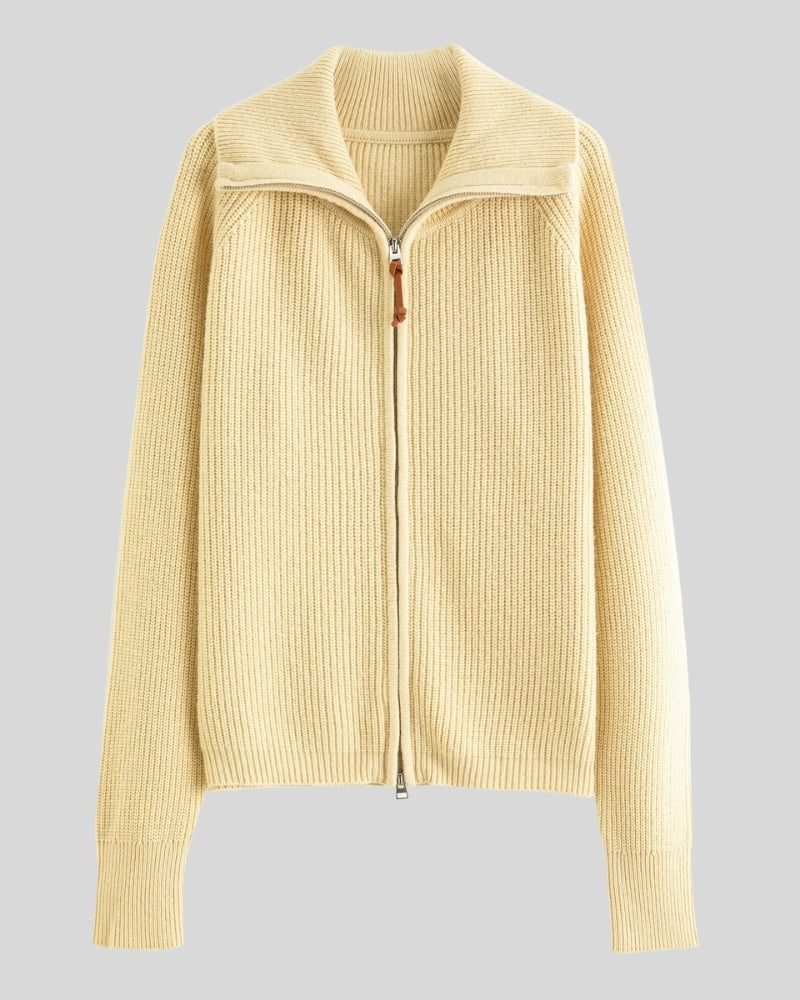 Wolle Pullover Damen – Warmer Wollpullover mit Zip-Neck für Herbst und Winter