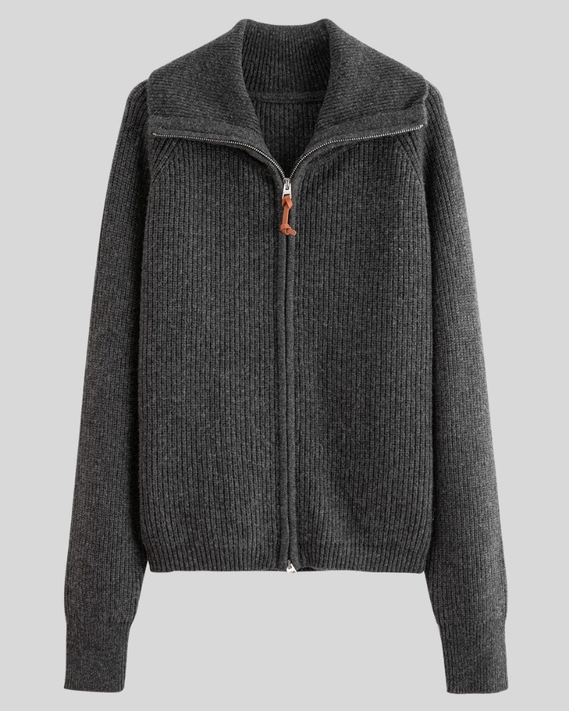 Wolle Pullover Damen – Warmer Wollpullover mit Zip-Neck für Herbst und Winter