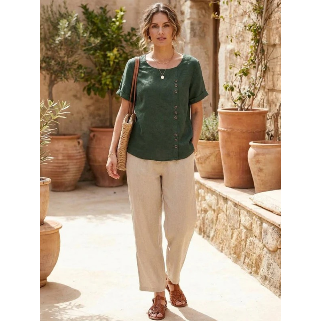 Yildiz | Damen Schlichte Bluse Langarm Locker Modern