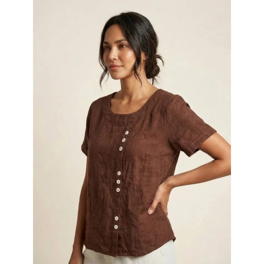 Yildiz | Damen Schlichte Bluse Langarm Locker Modern