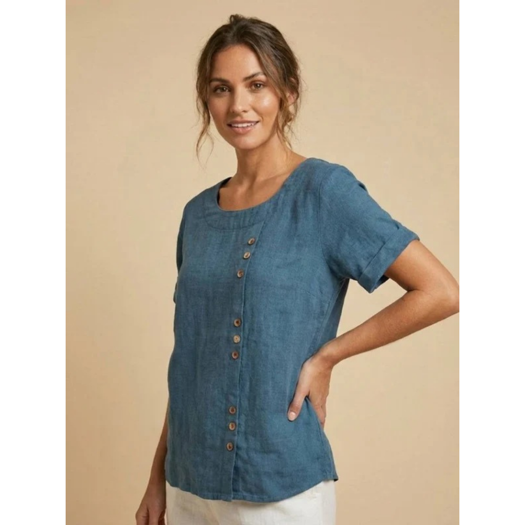 Yildiz | Damen Schlichte Bluse Langarm Locker Modern