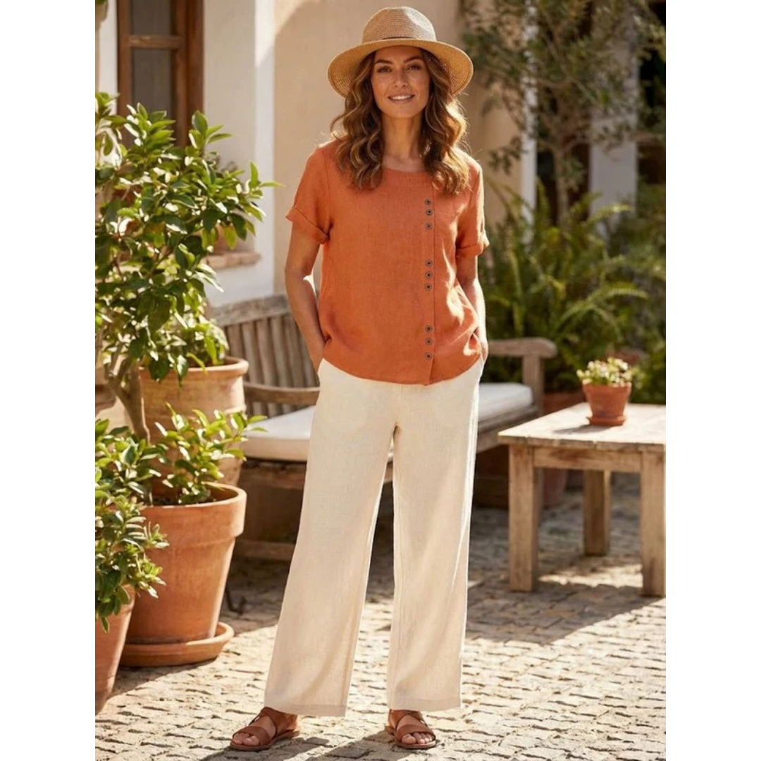 Yildiz | Damen Schlichte Bluse Langarm Locker Modern