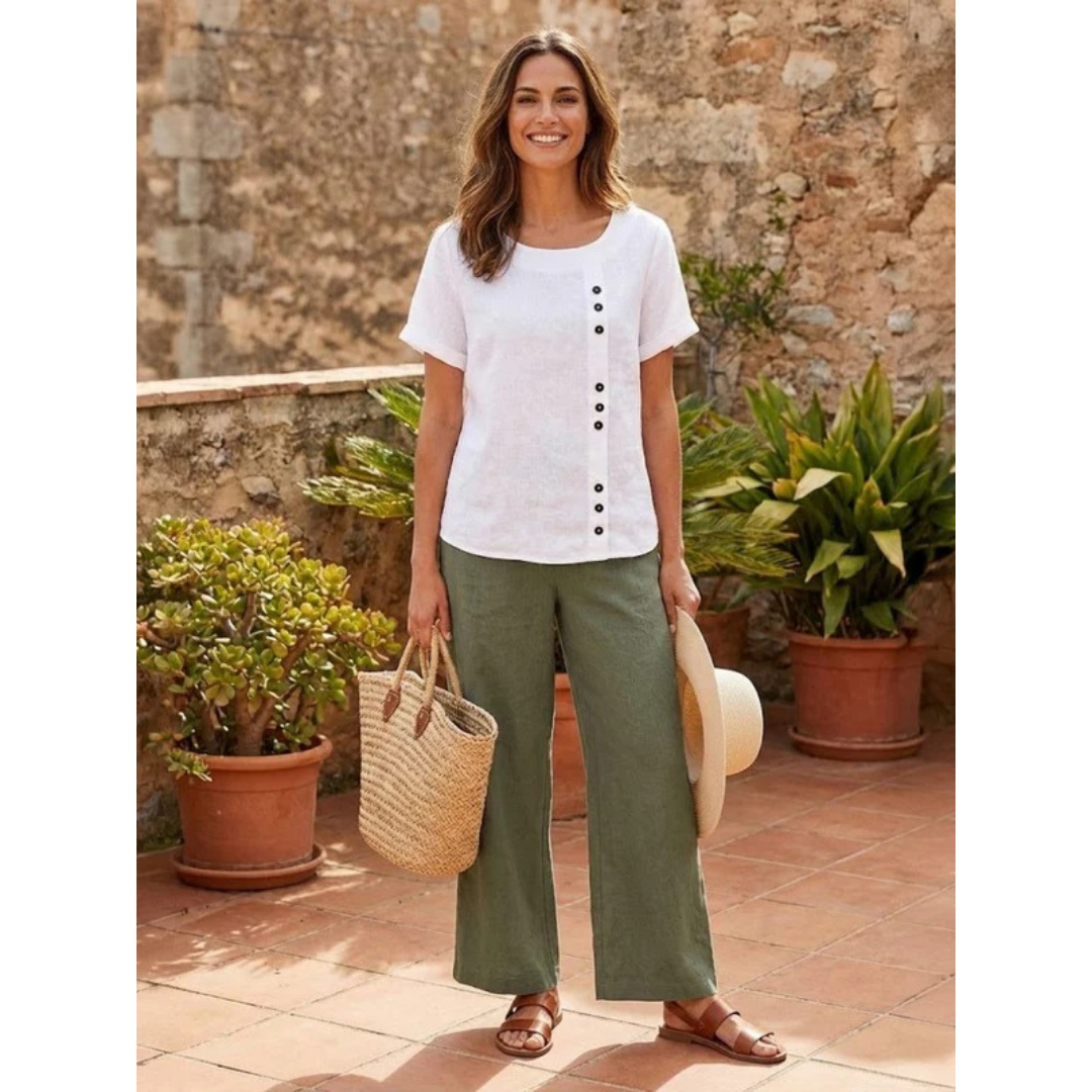 Yildiz | Damen Schlichte Bluse Langarm Locker Modern