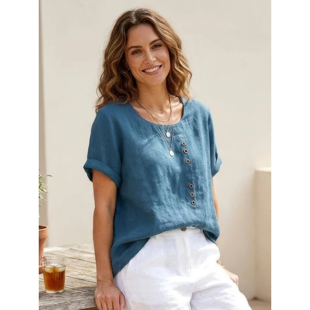 Yildiz | Damen Schlichte Bluse Langarm Locker Modern