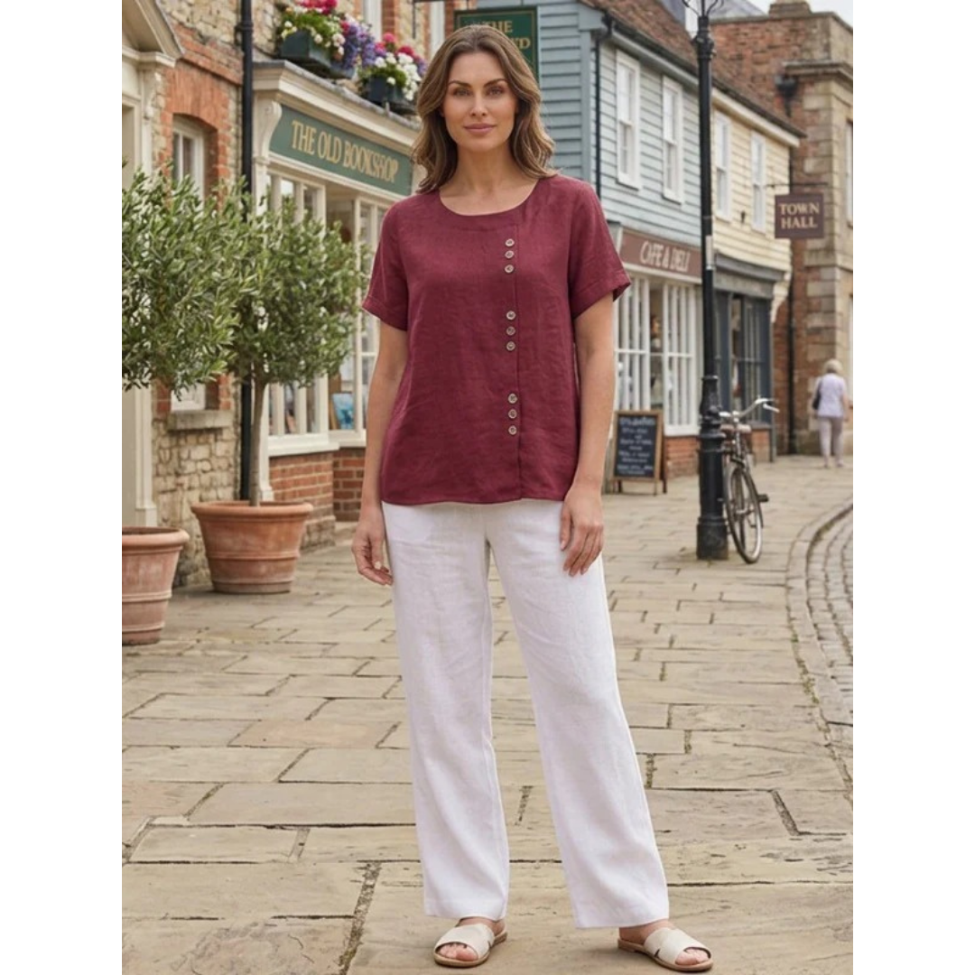 Yildiz | Damen Schlichte Bluse Langarm Locker Modern