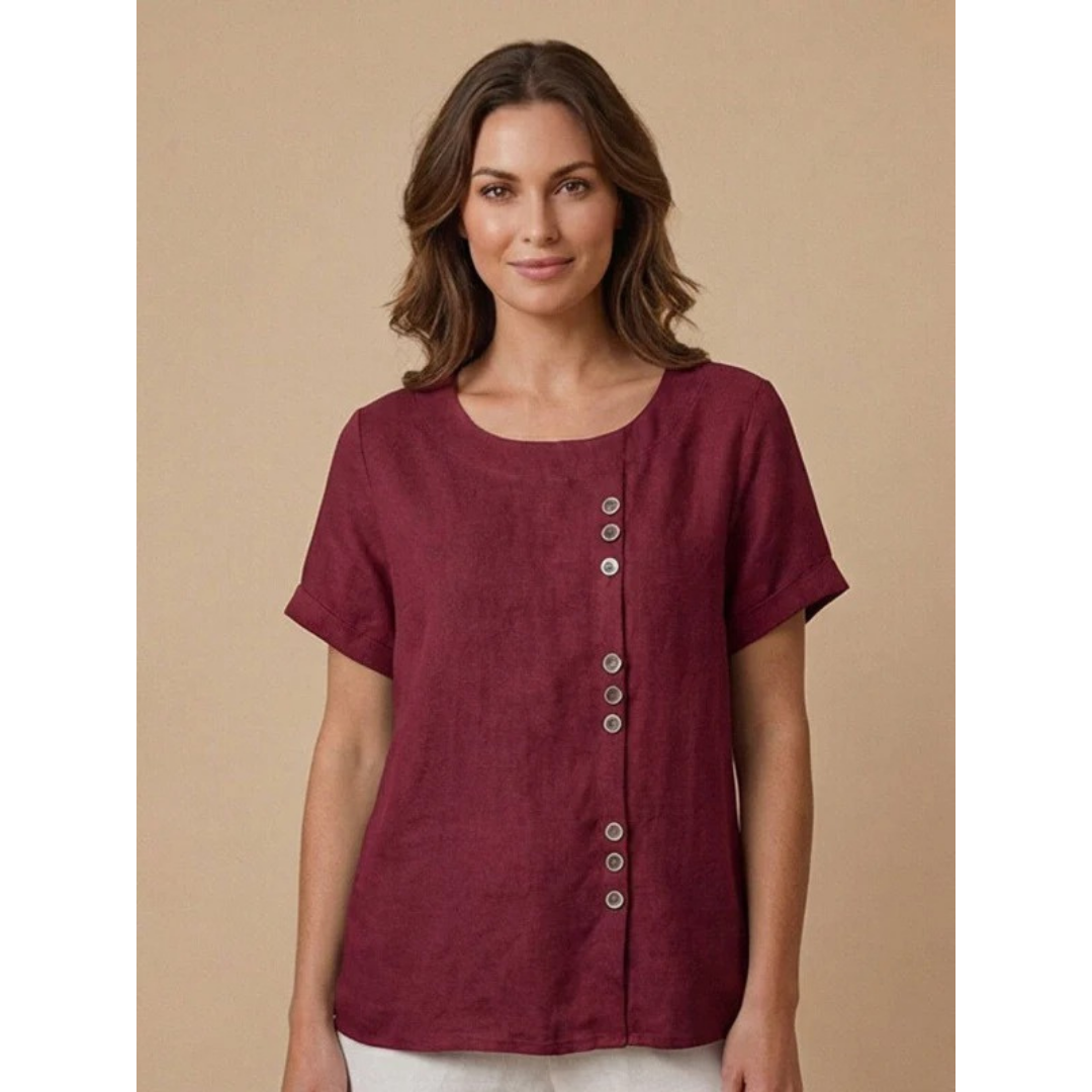 Yildiz | Damen Schlichte Bluse Langarm Locker Modern