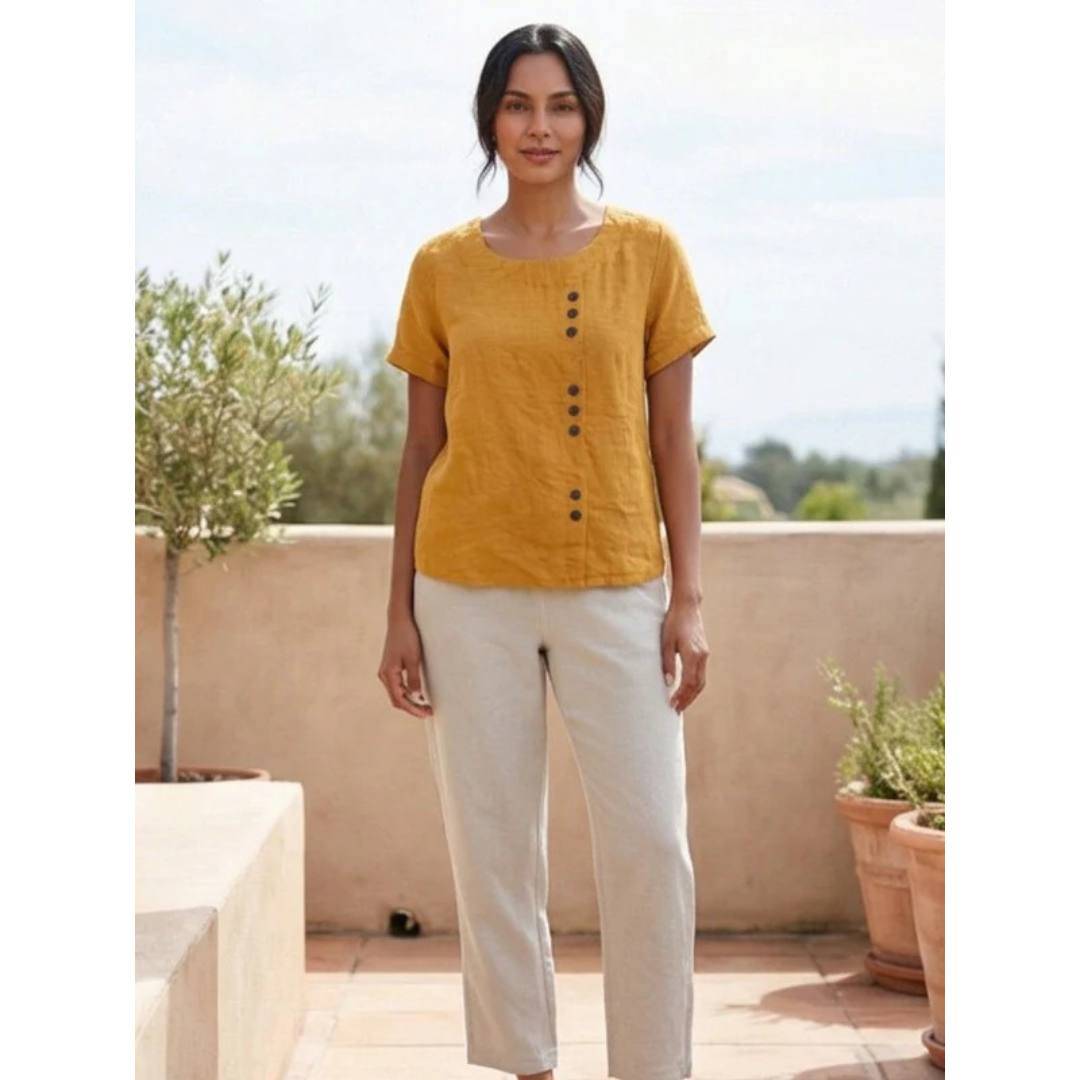 Yildiz | Damen Schlichte Bluse Langarm Locker Modern