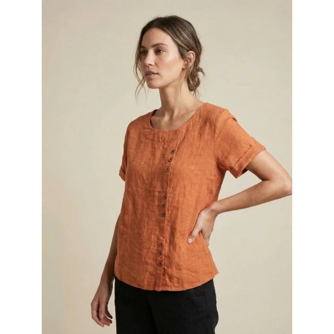 Yildiz | Damen Schlichte Bluse Langarm Locker Modern