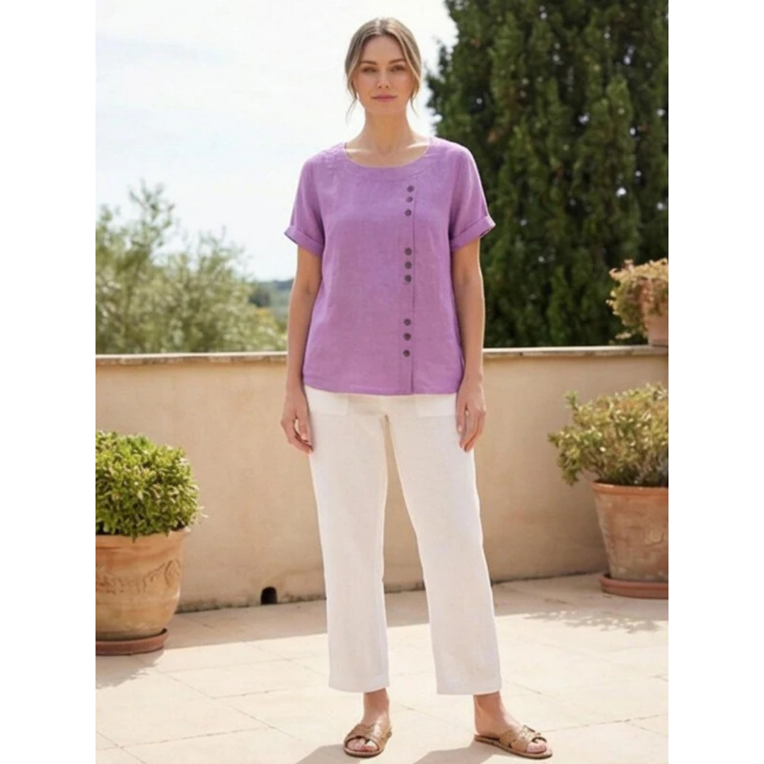 Yildiz | Damen Schlichte Bluse Langarm Locker Modern