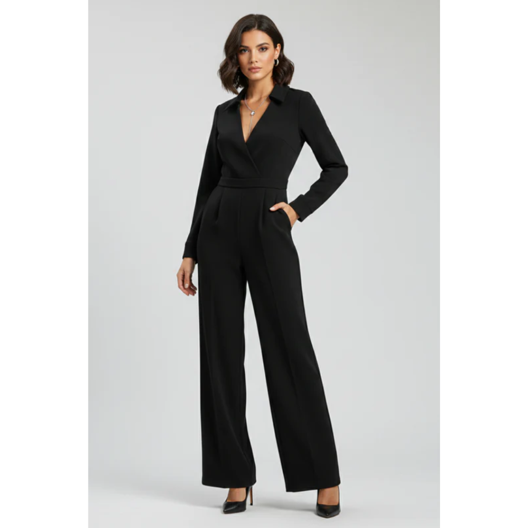 Yvonne | Damen Jumpsuit Mit Kragen Für Abend