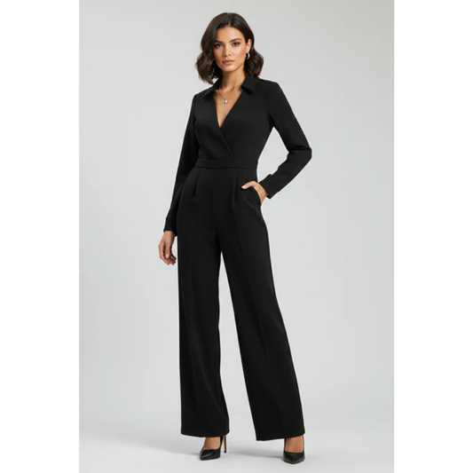 Yvonne | Damen Jumpsuit Mit Kragen Für Abend