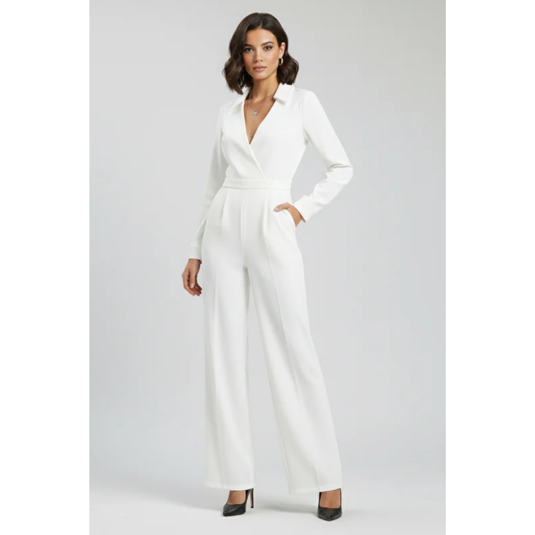 Yvonne | Damen Jumpsuit Mit Kragen Für Abend
