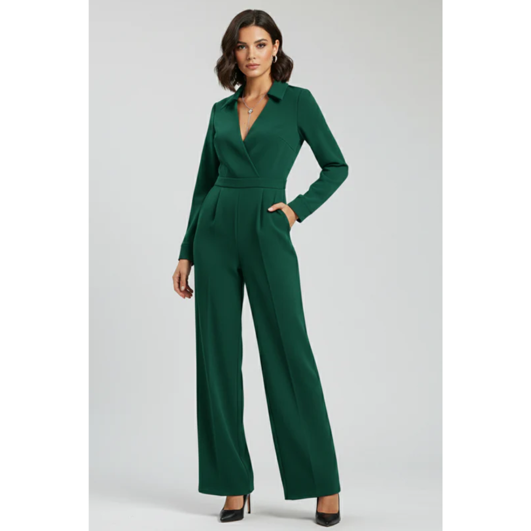 Yvonne | Damen Jumpsuit Mit Kragen Für Abend