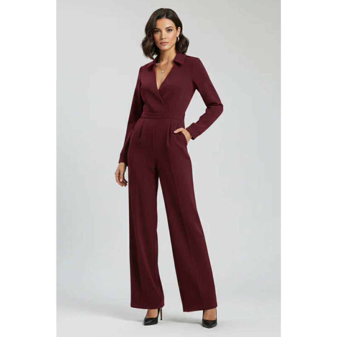 Yvonne | Damen Jumpsuit Mit Kragen Für Abend