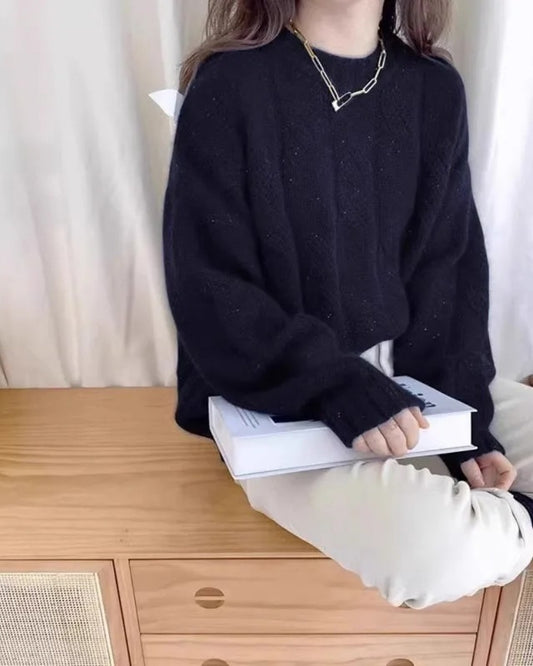 Zopfstrick Pullover Damen – Pullover aus 100% Kaschmir für Herbst und Winter