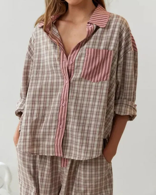 Zweiteiliges Pyjama-Set – Vintage Hauskleidung für Frauen