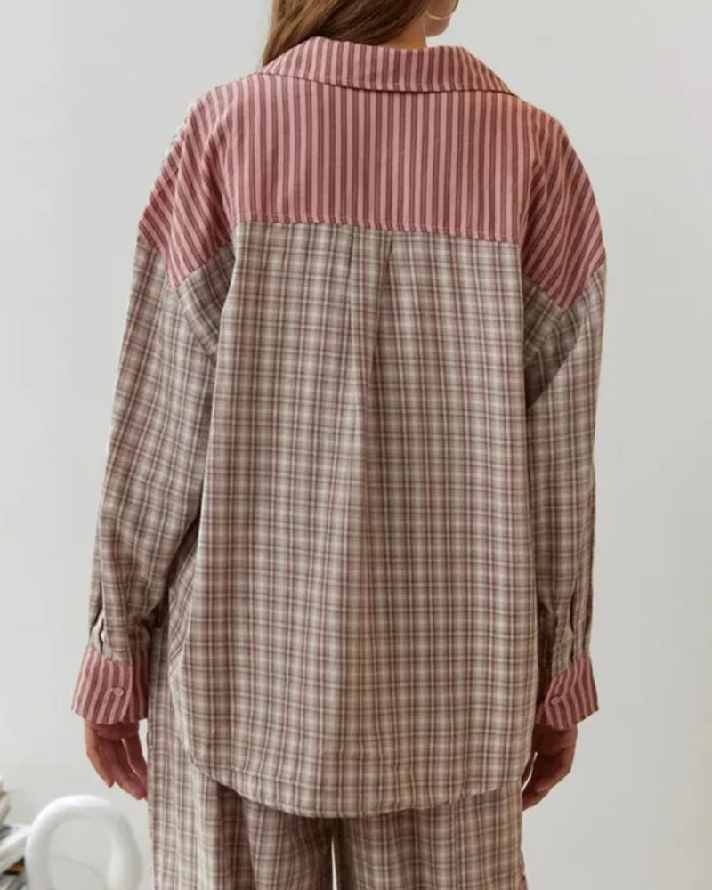 Zweiteiliges Pyjama-Set – Vintage Hauskleidung für Frauen