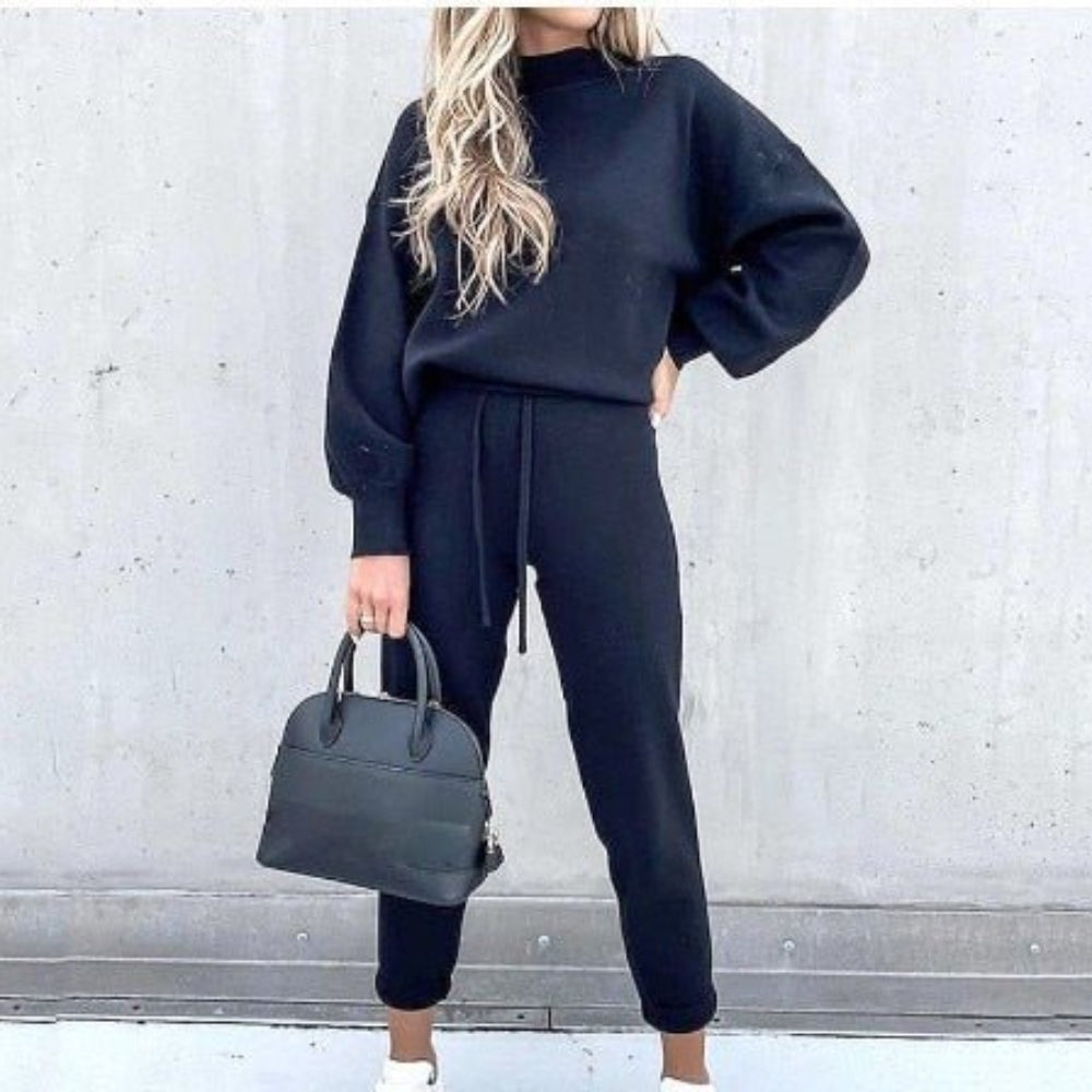 Zweiteiliges Set für Damen - Stylisches Pullover-Oberteil und lässige Hose